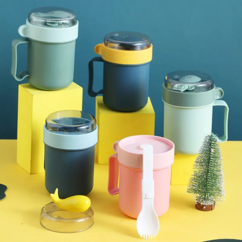 Stainless Steel Vaccum Cup Mini Thermal Lunch Box Food Container With Spoon Soup Cup Insulated Lunch Box Drinking Cup - Image 2
